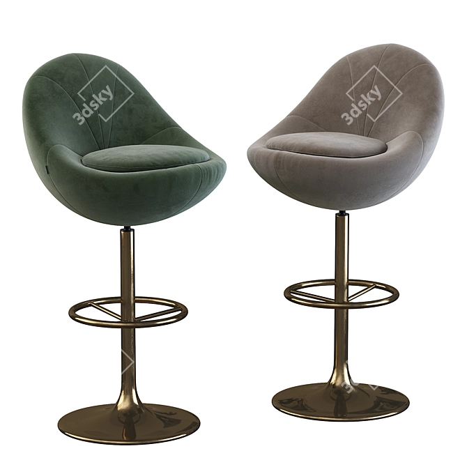 Modern Venus Barstool in Sleek Design 3D model image 1