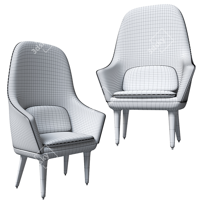 ErgoSoft High Back Chair 3D model image 4