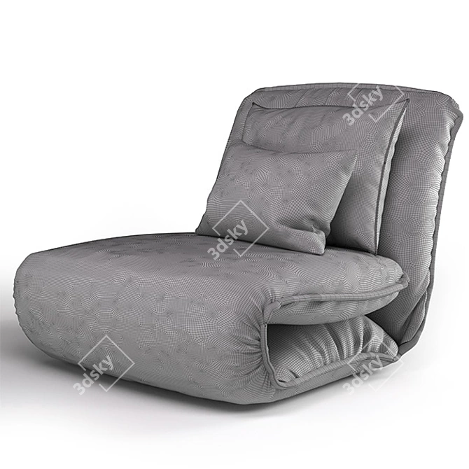 Velvet Lounge Armchair: Versatile and Luxurious 3D model image 3