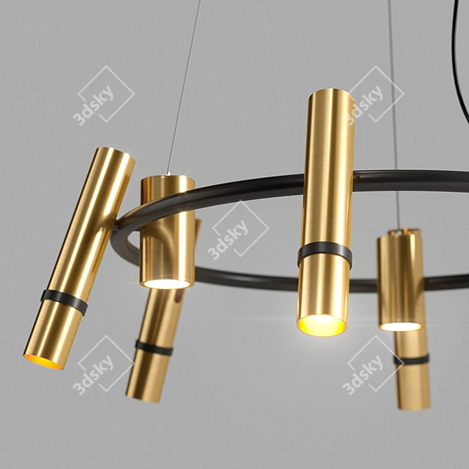 Gold Reactive Designer Chandelier 3D model image 2