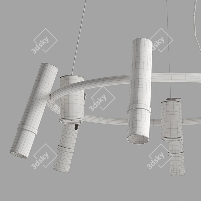 Gold Reactive Designer Chandelier 3D model image 5