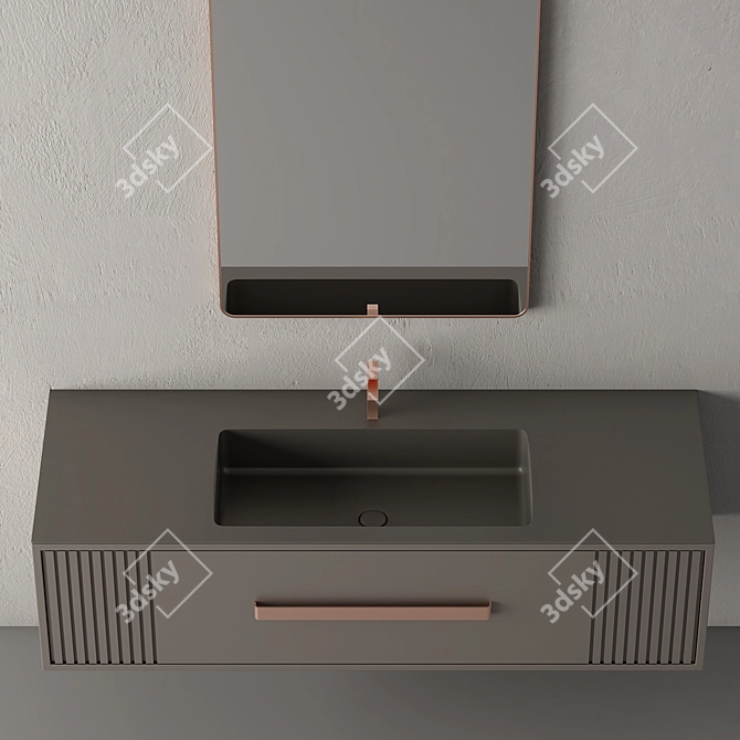 Sleek Modern Bathroom Cabinet 3D model image 3