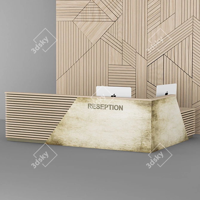 Stylish Reception Desk 3D model image 2