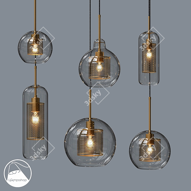 Adjustable Height Chandeliers: Pdl2044 Catch 3D model image 1