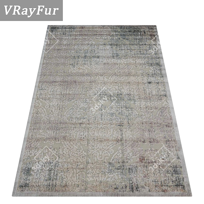 Premium Carpet Set: High Quality Textures for Close and Distant Angles 3D model image 2