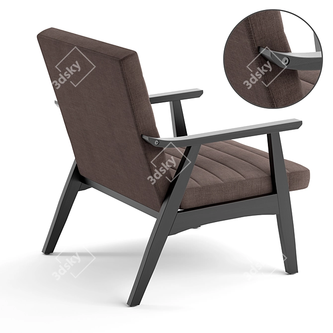 Elegant Contemporary Accent Chair 3D model image 3