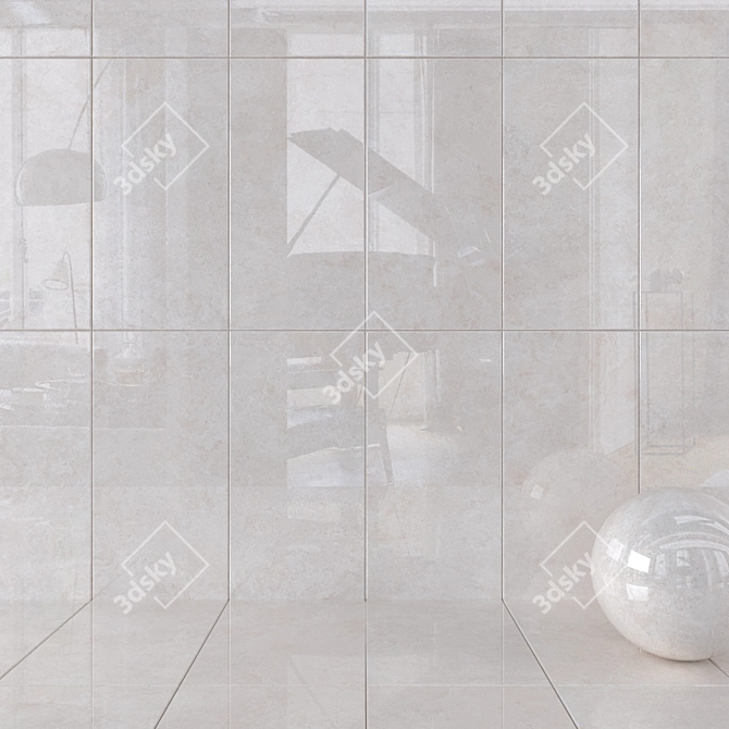Museum Lava Oat Wall Tiles: 6 HD Textures 3D model image 1