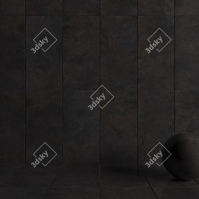 Museum Lava Pepper Wall Tiles: Multi-Texture Elegance 3D model image 3