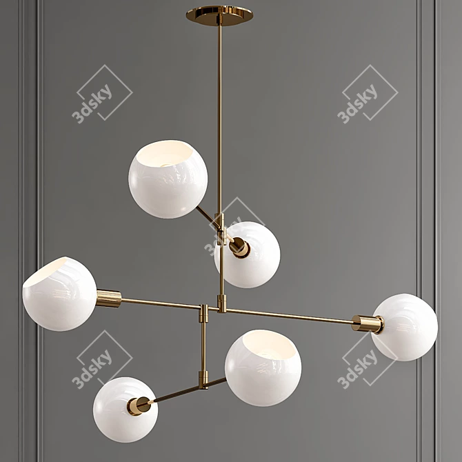 Elegant Ostrich Egg Chandelier 3D model image 1