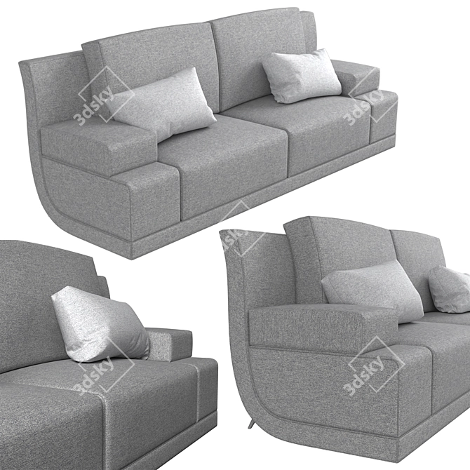 Luxury FENDI Sofa: Elegant Comfort 3D model image 1