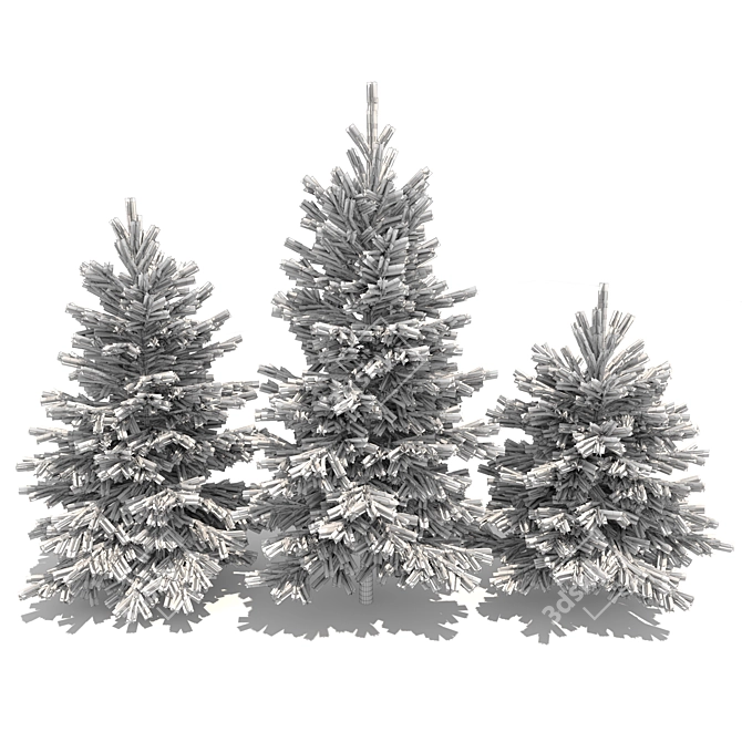 Realistic Fir-tree Set 3D model image 5