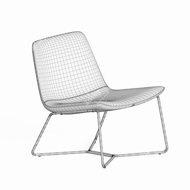 Sleek Slope Lounge Chair 3D model image 4