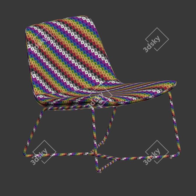 Sleek Slope Lounge Chair 3D model image 5