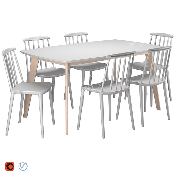 Functional Dining Table Set 3D model image 1