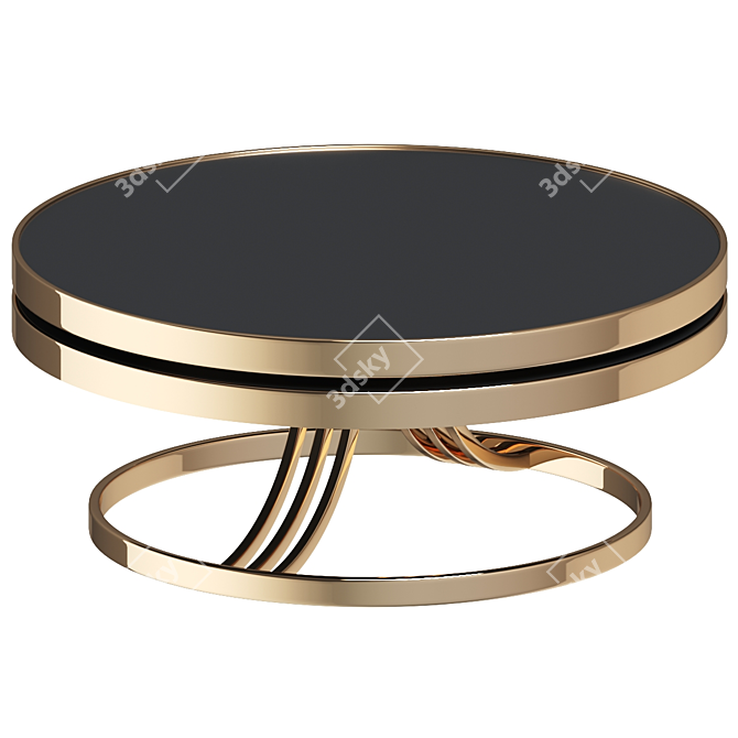 Luwit Golden Metal Coffee Table 3D model image 1
