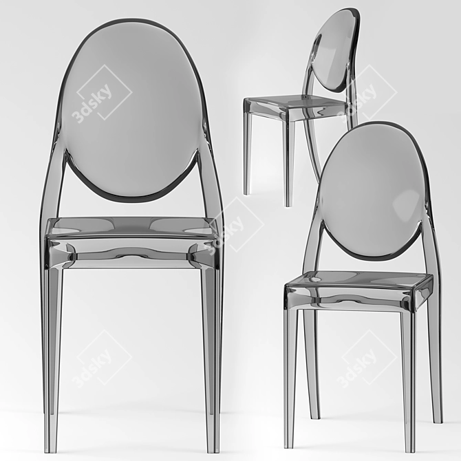 Transparent Elegance: The Ghost Chair 3D model image 2