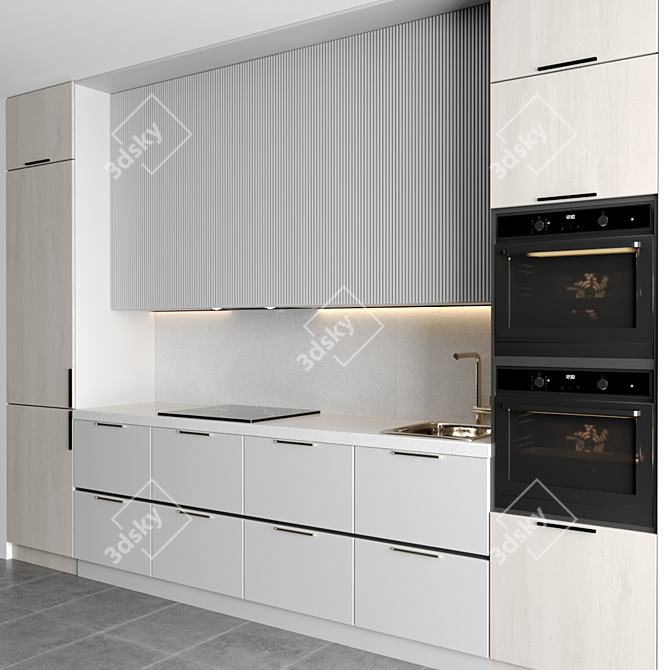 Versatile Modular Kitchen Design 3D model image 2