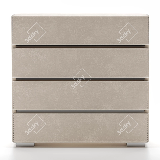 Four-Drawer Chest: Stylish Storage Solution 3D model image 1