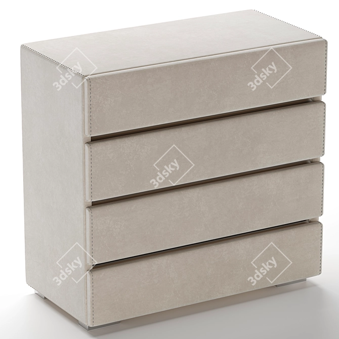 Four-Drawer Chest: Stylish Storage Solution 3D model image 2