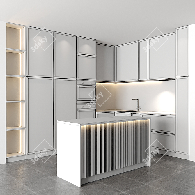 Modular Kitchen Set - Easy to Edit 3D model image 4