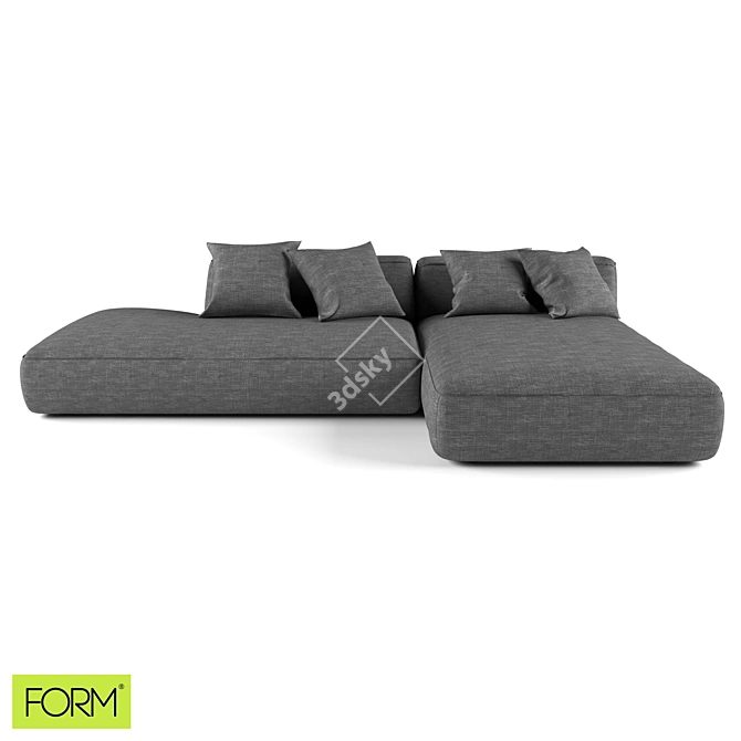 Stone Modular Sofa: Stylish & Spacious 3D model image 1