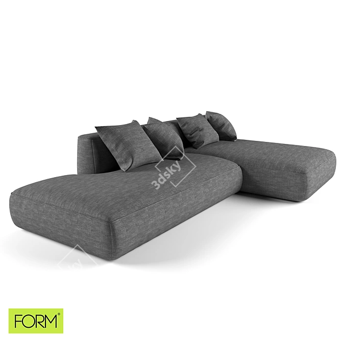 Stone Modular Sofa: Stylish & Spacious 3D model image 2