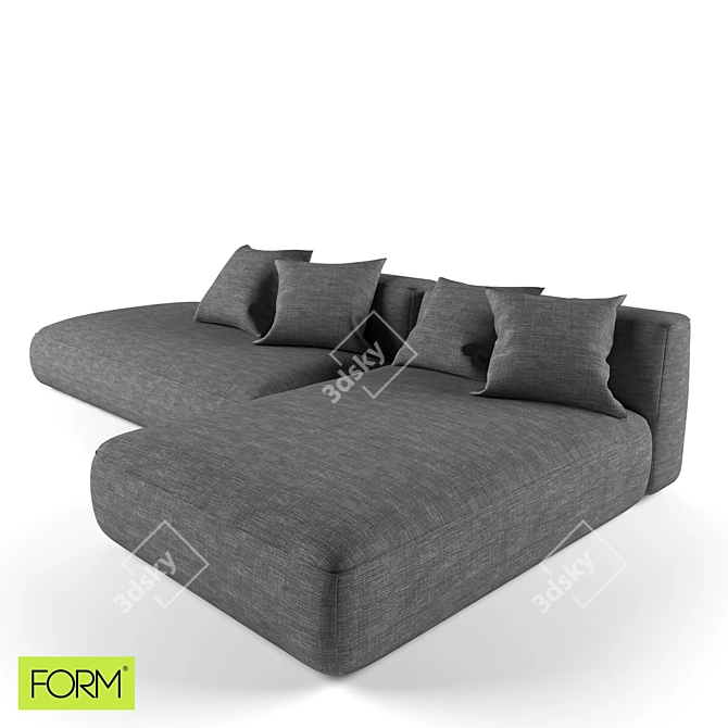 Stone Modular Sofa: Stylish & Spacious 3D model image 3