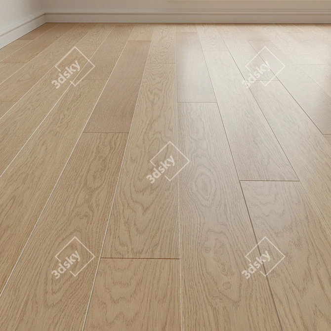 Title: Premium Oak Parquet Flooring 3D model image 1