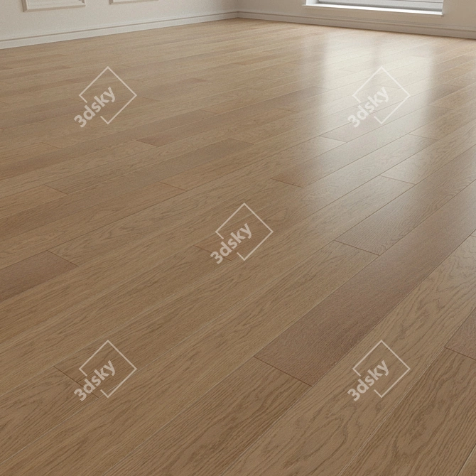 Title: Premium Oak Parquet Flooring 3D model image 2