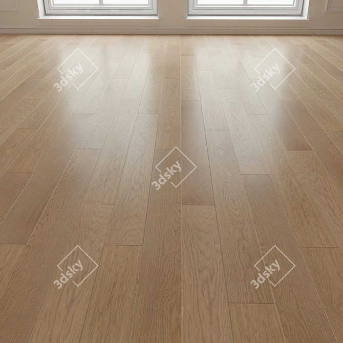 Title: Premium Oak Parquet Flooring 3D model image 3