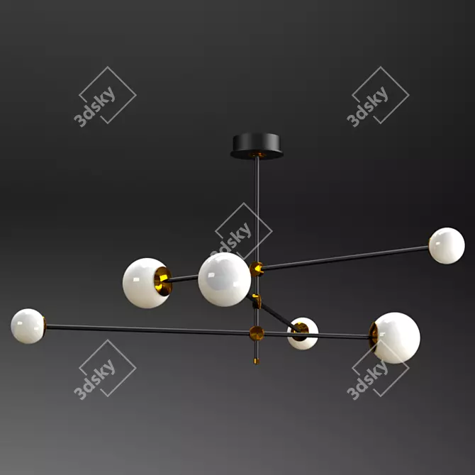 Sleek Pendant Light: PURE P-6 3D model image 1