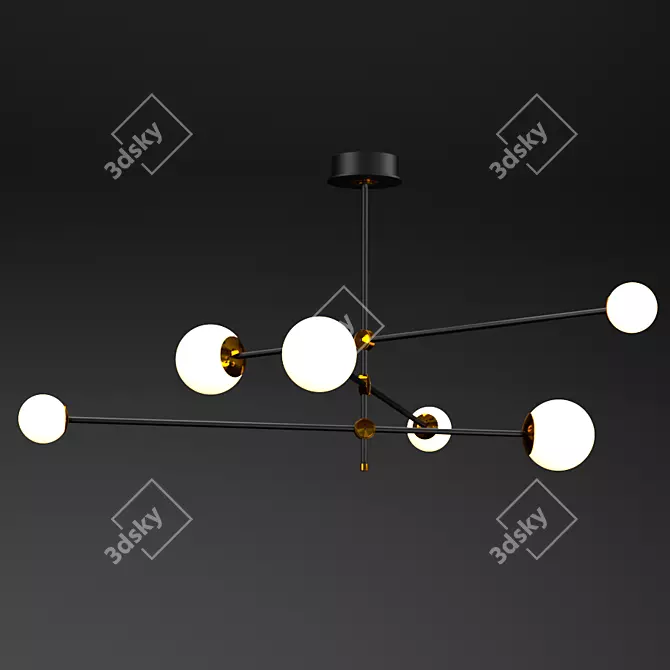 Sleek Pendant Light: PURE P-6 3D model image 3