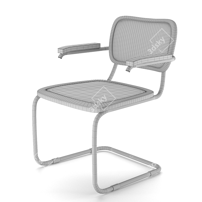 Sleek Cantilever Chair: Modern Design and Maximum Comfort 3D model image 3