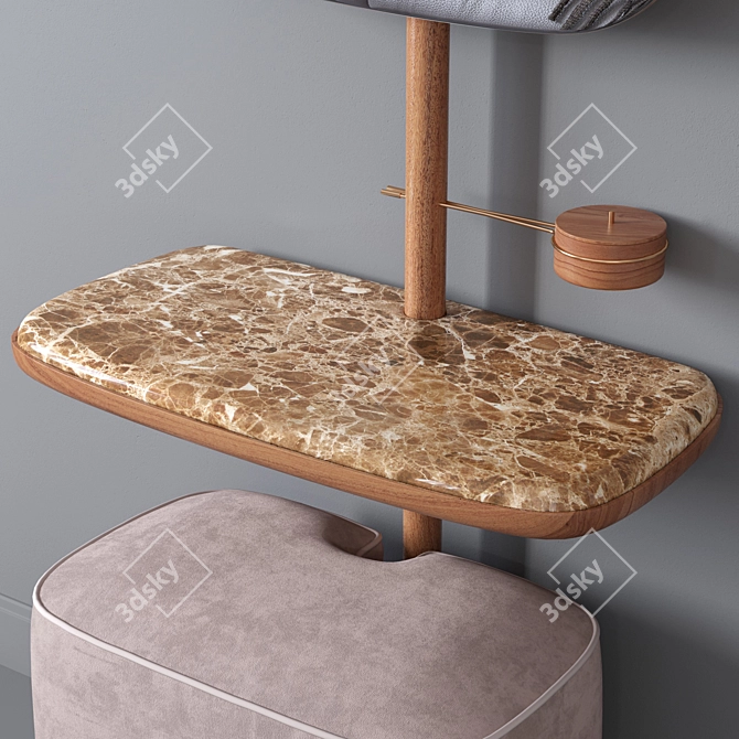 Elegant Walnut Console with Mirror 3D model image 2