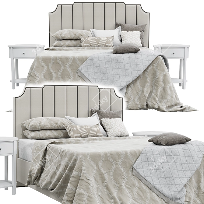 Elegant Davy's Bed - Transform Your Bedroom 3D model image 1