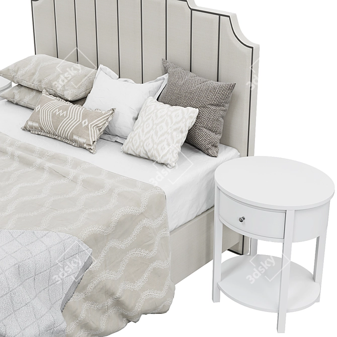 Elegant Davy's Bed - Transform Your Bedroom 3D model image 3