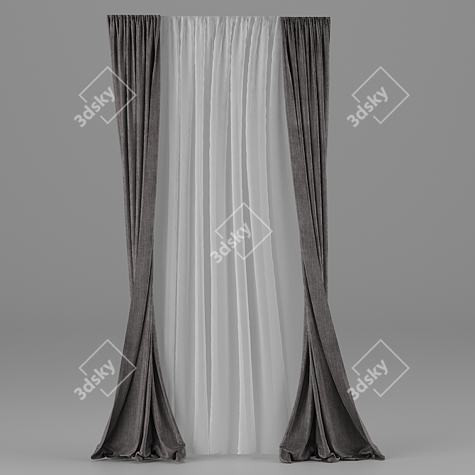 Elegant Drapes for Home Décor 3D model image 1