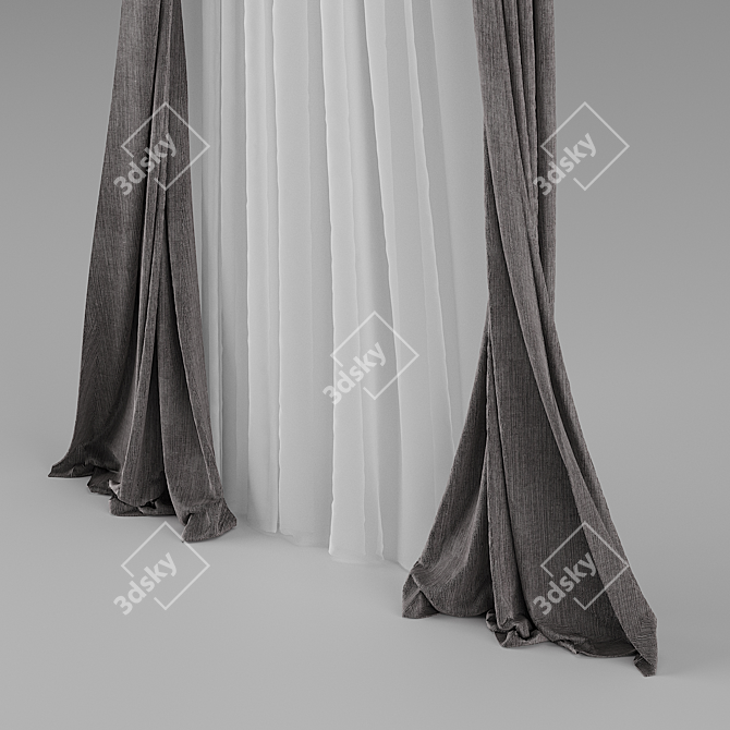 Elegant Drapes for Home Décor 3D model image 2