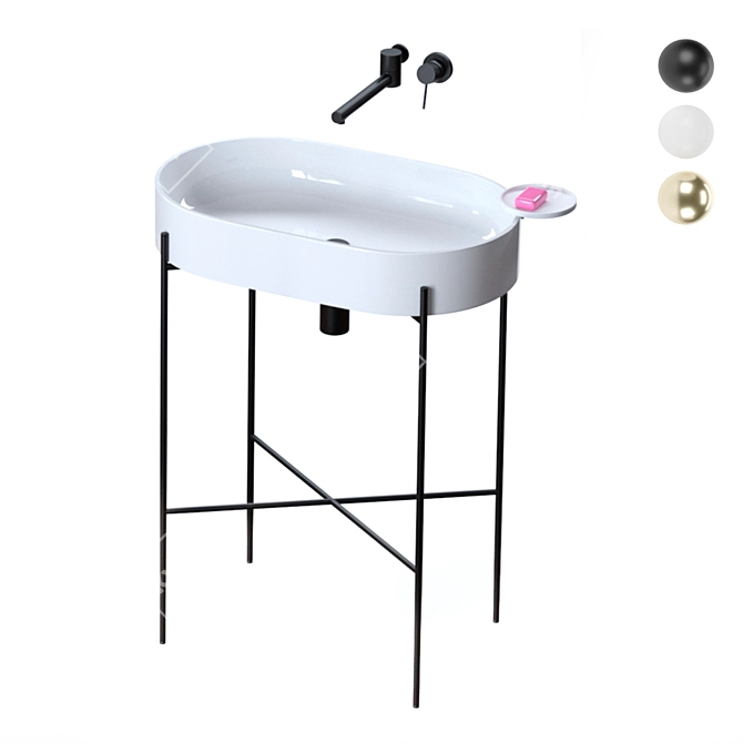 Scandinavian Minimalist Bathroom Set 3D model image 7