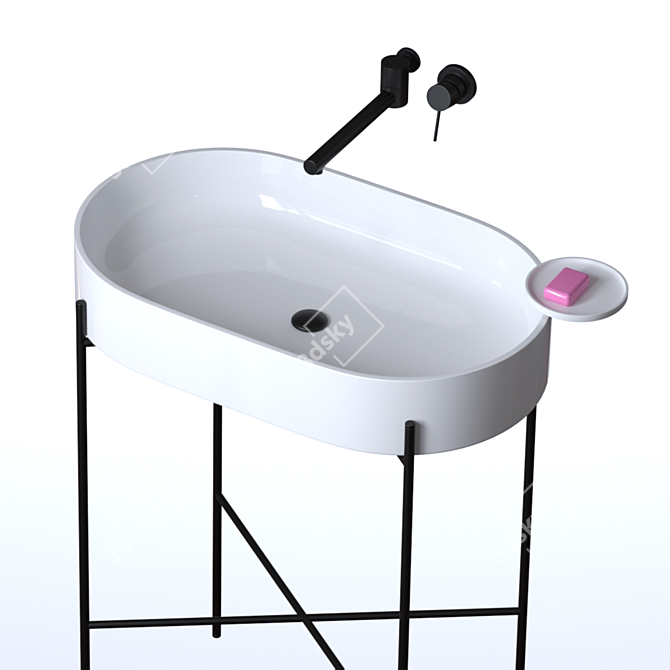 Scandinavian Minimalist Bathroom Set 3D model image 8