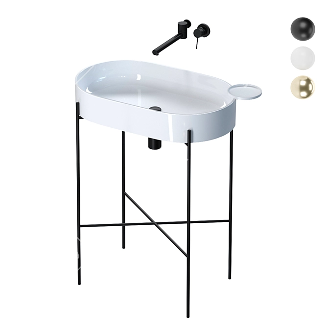 Scandinavian Minimalist Bathroom Set 3D model image 13