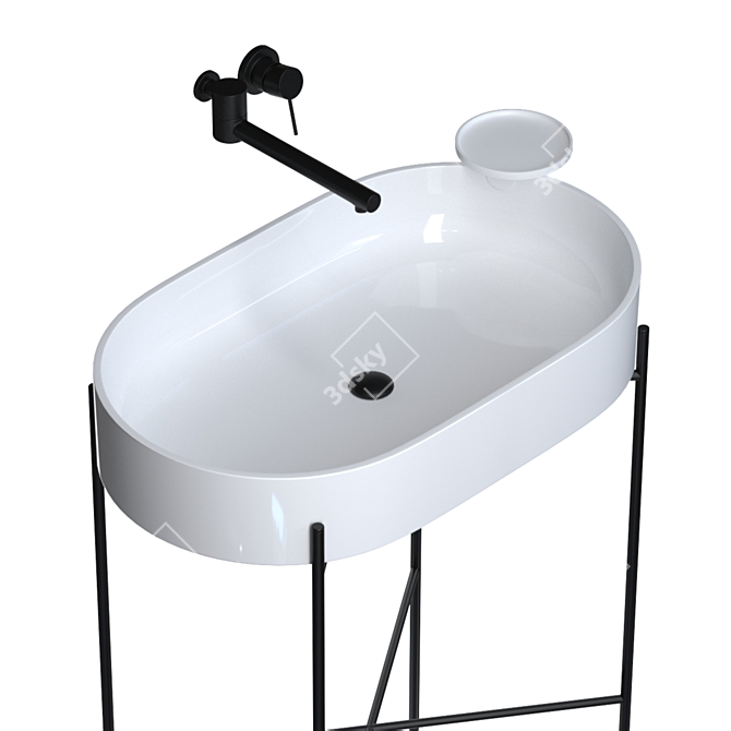 Scandinavian Minimalist Bathroom Set 3D model image 14