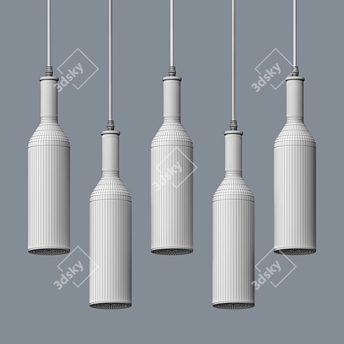 Elegant Bottle Chandelier 3D model image 2