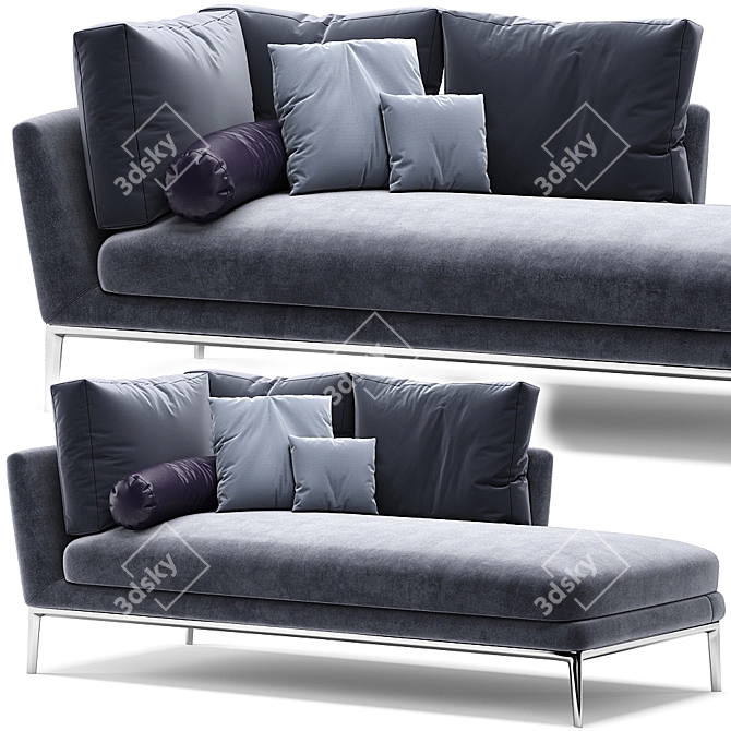 Luxury B&B Atoll Chaise Lounge 3D model image 1