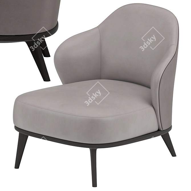 Elegant Leslie Armchair by Minotti 3D model image 2