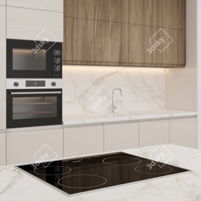 Modern Island Kitchen: High-Quality 3D Model 3D model image 9