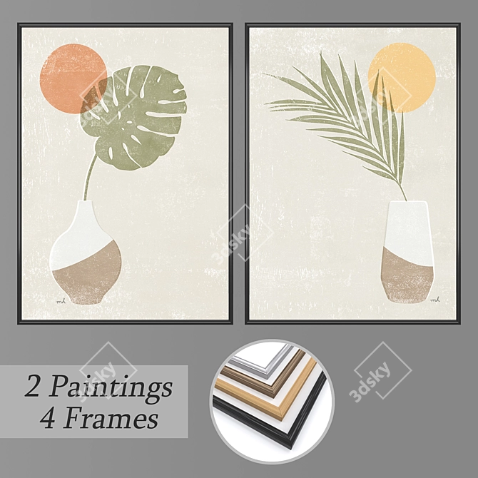 Elegant Wall Art Set 3D model image 1