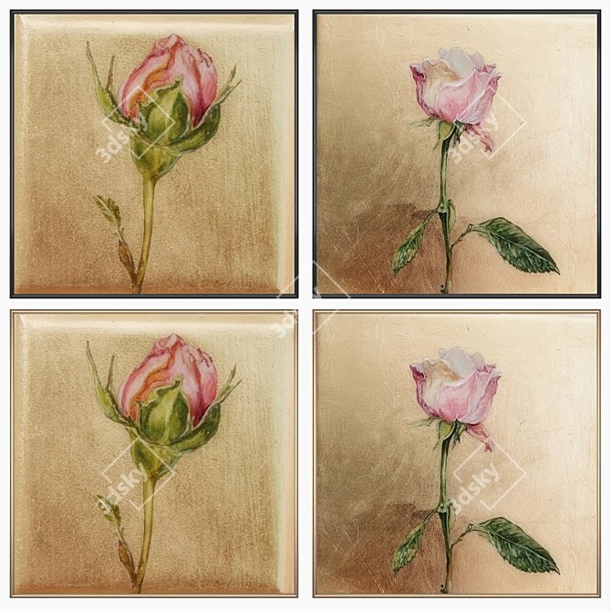 Elegant Wall Art Set - No. 1583 3D model image 2