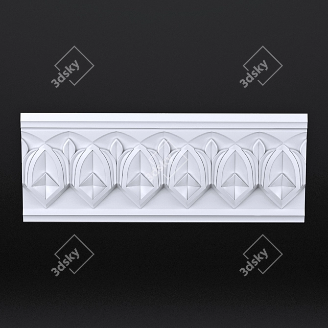 Khorezm Carved Cornice 3D model image 2