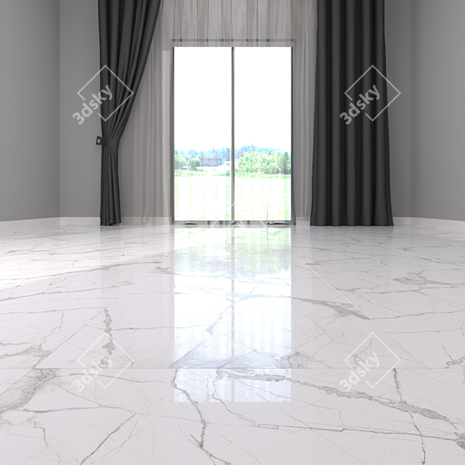 Glacier White Marble Floor: Museum Collection 3D model image 2
